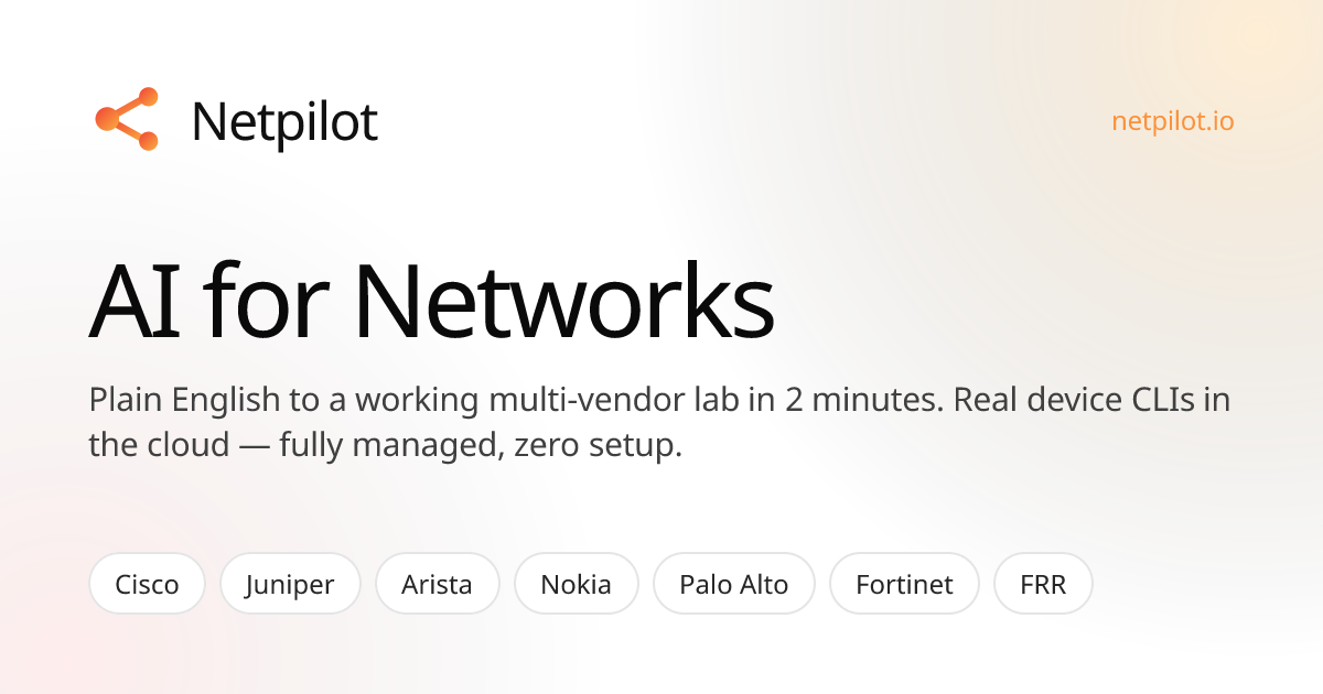 NetPilot - AI-Powered Network Lab Simulator | Deploy to EVE-NG ...