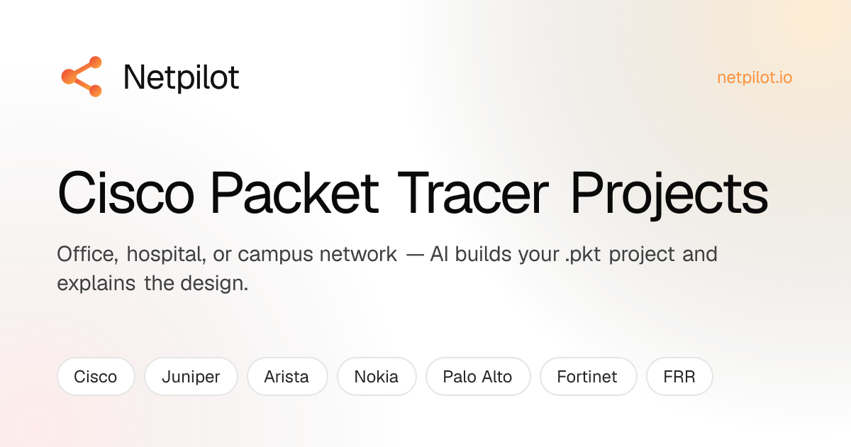 Cisco Packet Tracer Projects — AI-Built & Explained | NetPilot